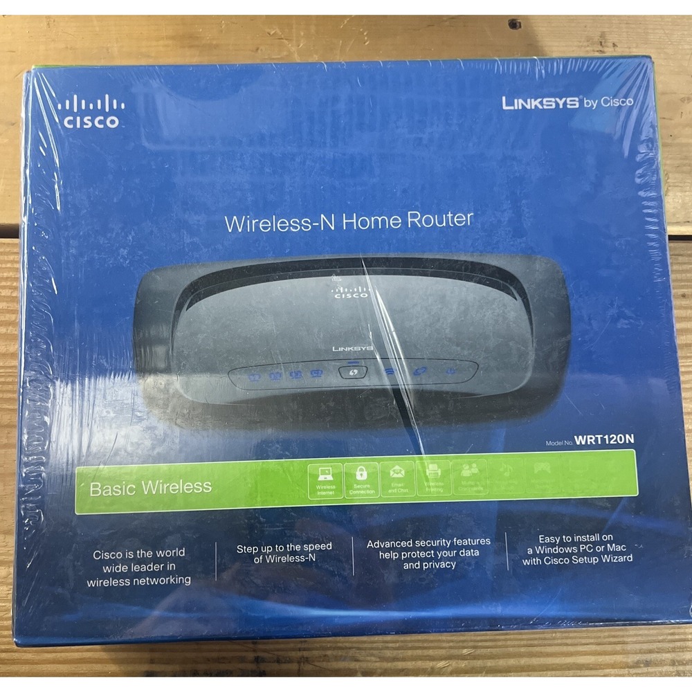 Linksys Cisco Wireless-N Home Router Model WRT120N 4-Port 10/100 Ethernet